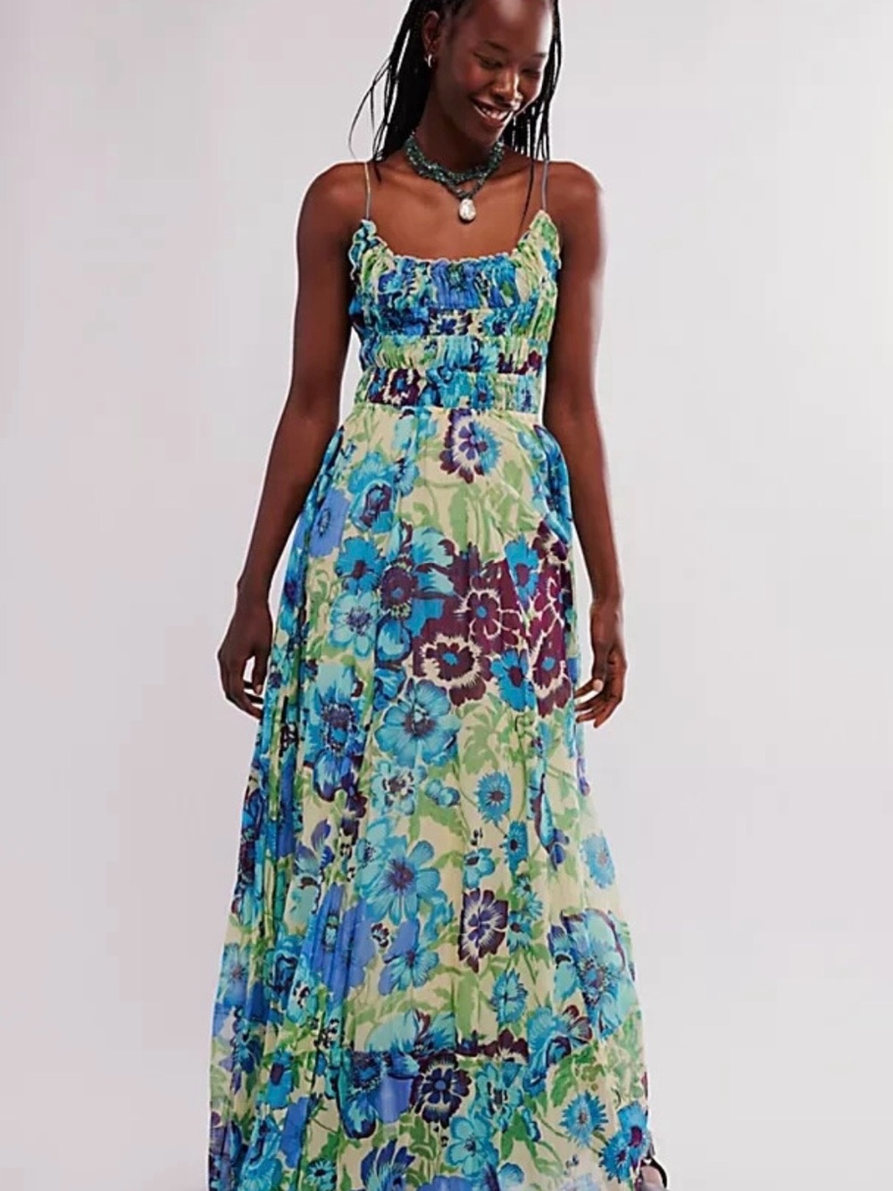 Free People Ciella Maxi Dress with Smocked Bodice